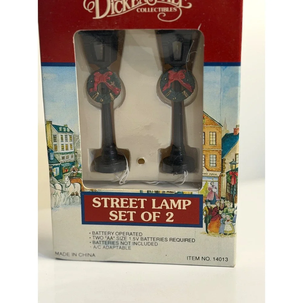 VTG Lemax Dickensvale Street Lamp Set of 2 Black Christmas Village Decor 14013 - Picture 3 of 5